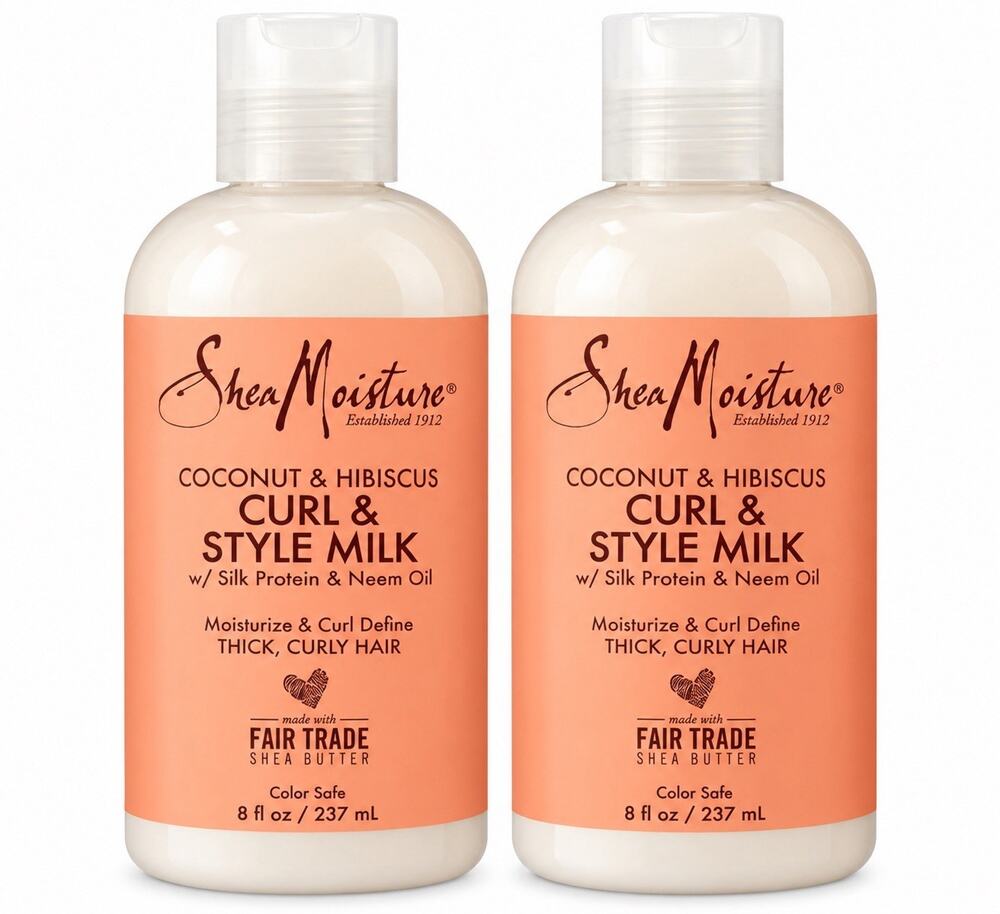 Shea Moisture Coconut & Hibiscus Curl & Style Milk 8 fl oz - 2 Pack
